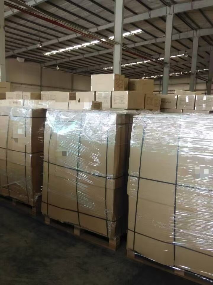 Shower door hardware warehouse and packaging area